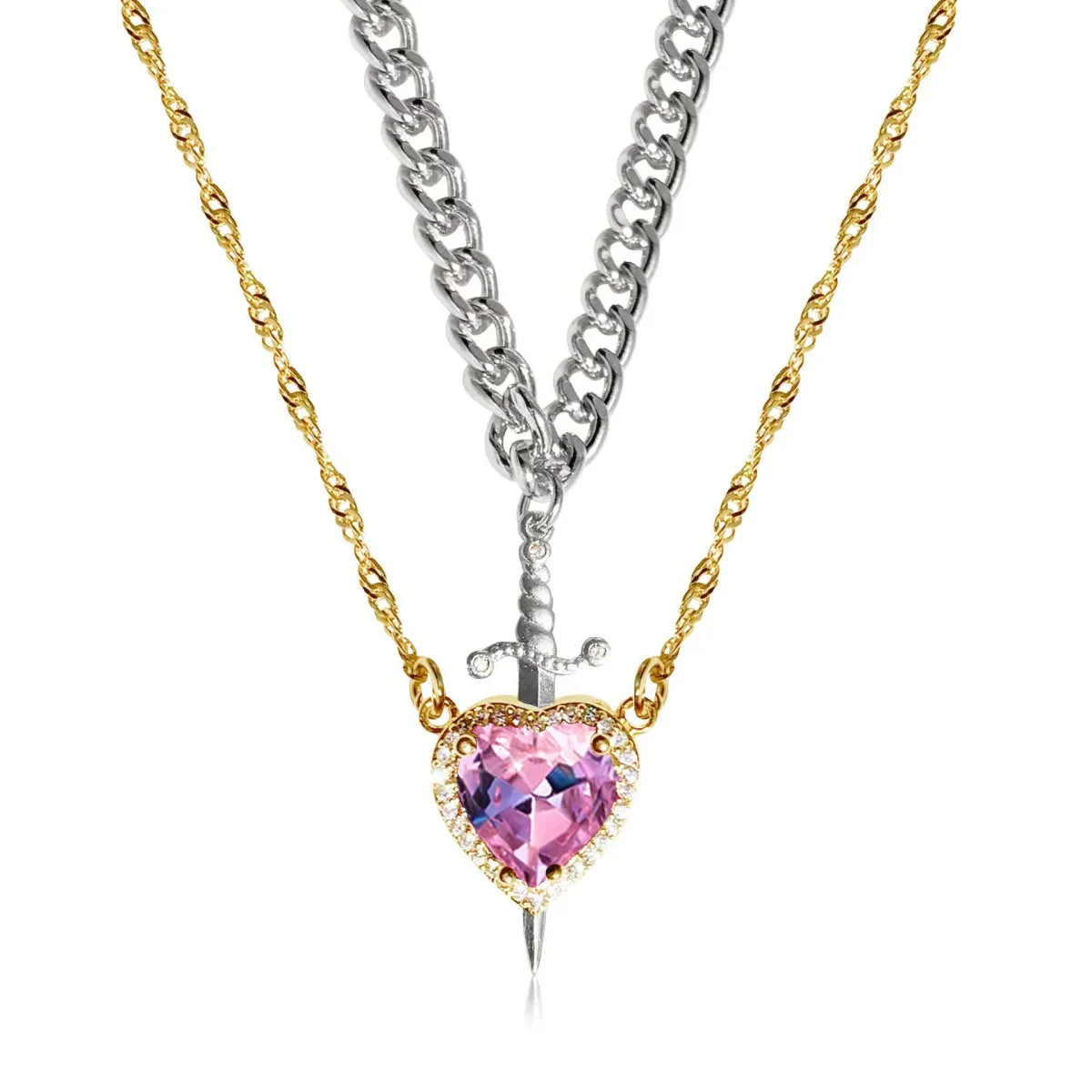 VIELLA ETERNAL BOND  NECKLACE - HEART AND SWORD